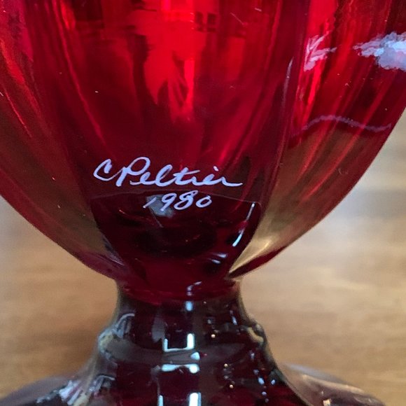 Vintage Westmoreland Glass Colonial Ruby Red Covered Candy Dish - Picture 6 of 11